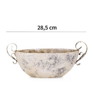 matches21 - Webshop Vintage Pflanzschale oval fuer draussen Antik beige in 2 Groessen 118790 1 37