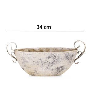 matches21 - Webshop Vintage Pflanzschale oval fuer draussen Antik beige in 2 Groessen 118790 1 1 38