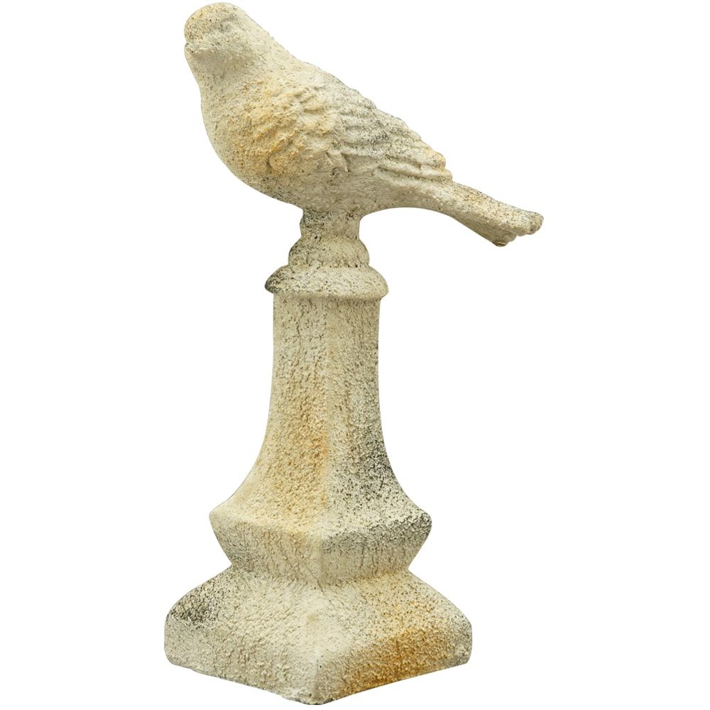 matches21 - Webshop Vogelstatuen Figuren Antik Voegel Podest Gartendeko Poly creme 2 Groessen 124459 1 1 12