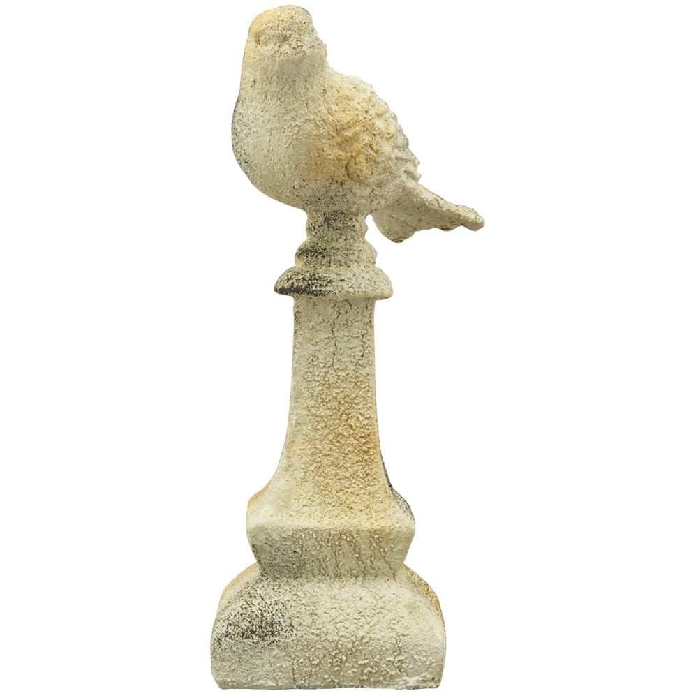 matches21 - Webshop Vogelstatuen Figuren Antik Voegel Podest Gartendeko Poly creme 2 Groessen 124459 3 1 14