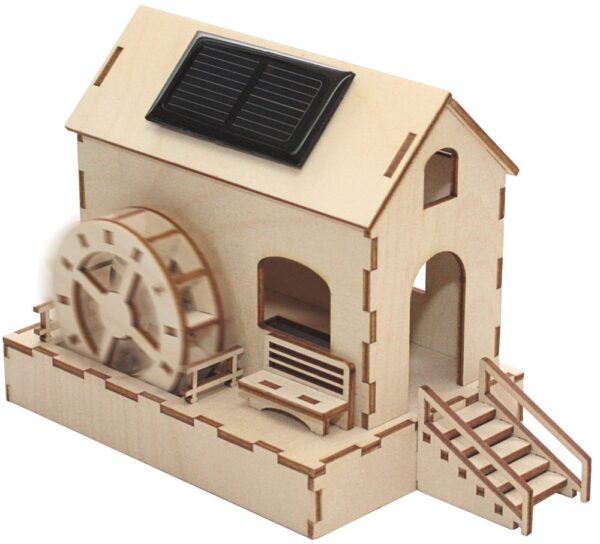 matches21 - Webshop Wassermuehle mit Solarantrieb Bausatz f Kinder aus Holz Bastelset ab 9 Jahren 120608 3 1 1