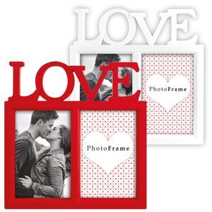 matches21 - Webshop Wechselrahmen 3D Schriftzug LOVE fuer 2 Bilder Kunststoff 1 Stk 10x15 cm 2 Farben 123585 1 16