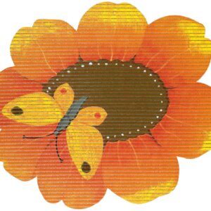 matches21 - Webshop Weichschaummatte NOVA SKY Antirutschmatte Sonnenblume Schmetterling orange 67 cm 124803 1 24