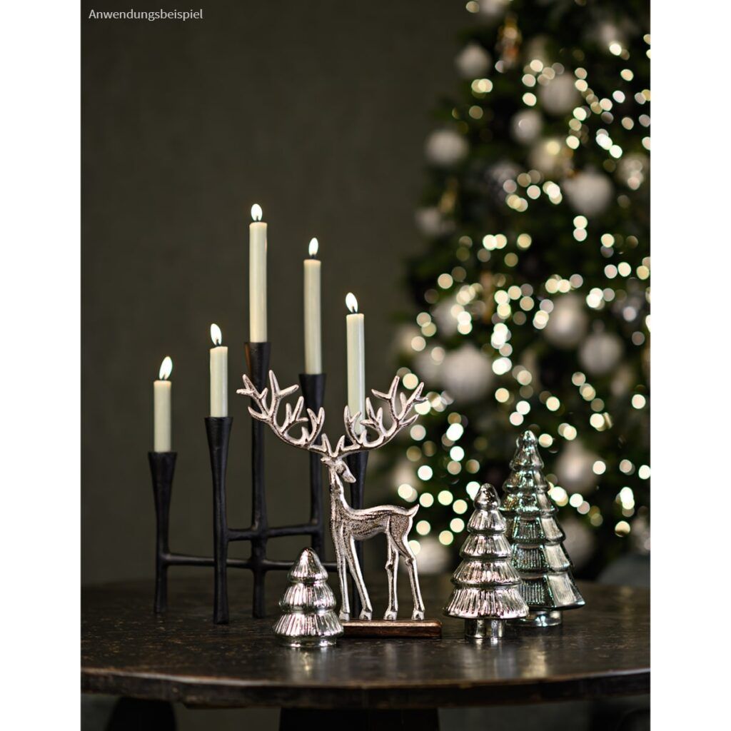 matches21 - Webshop Weihnachtsdeko Tannenbaeume Glas Set Dekofiguren silber 126845 1 1 2