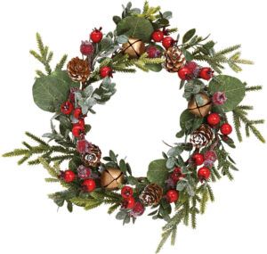 matches21 - Webshop Weihnachtskraenze Tischkraenze Blaetter und Beeren Kunststoff 1 Stk 30 cm 2 Farben 122492 1 1 14