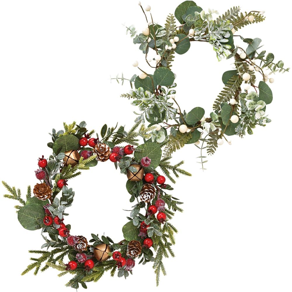 matches21 - Webshop Weihnachtskraenze Tischkraenze Blaetter und Beeren Kunststoff 1 Stk 30 cm 2 Farben 122492 5 1 15