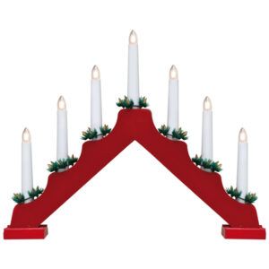 matches21 - Webshop Weihnachtsleuchter Fensterleuchter Holz 7 flammig Batteriebetrieben in 3 Farben 119789 2 1 9