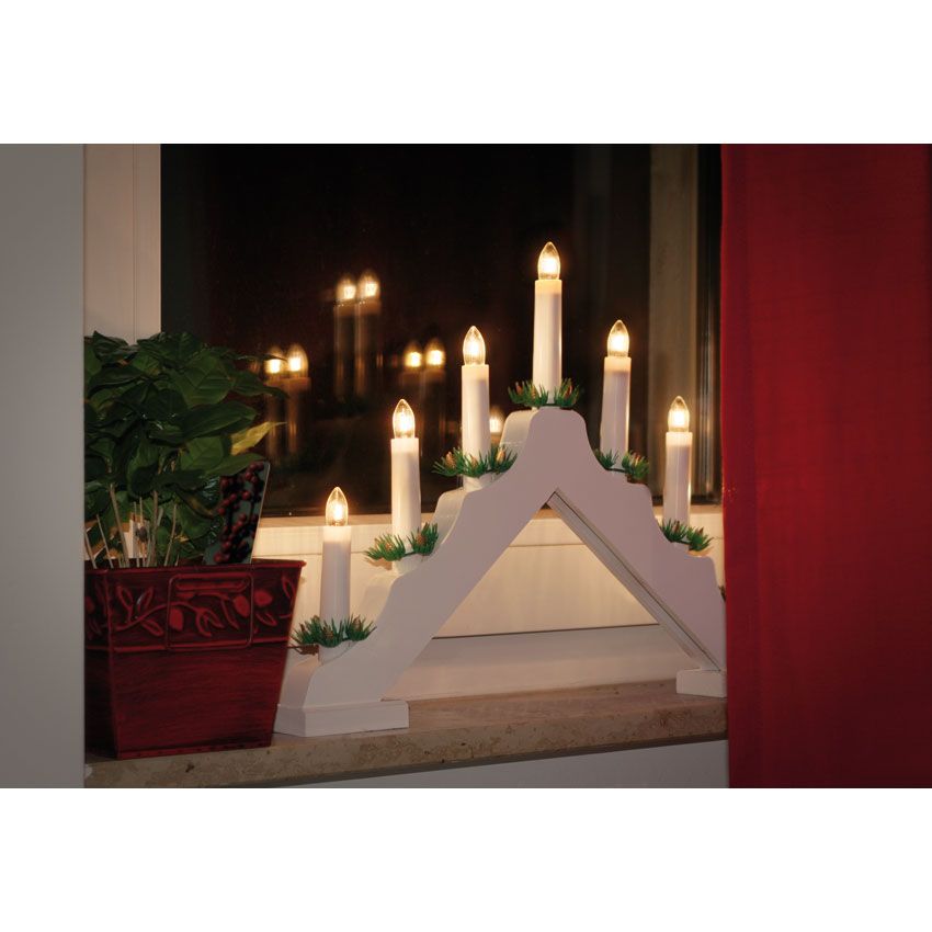 matches21 - Webshop Weihnachtsleuchter Fensterleuchter Holz 7 flammig Batteriebetrieben in 3 Farben 119789 3 1 5