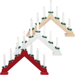 matches21 - Webshop Weihnachtsleuchter Fensterleuchter Holz 7 flammig Batteriebetrieben in 3 Farben 119789 4 1 29