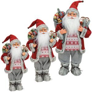 matches21 - Webshop Weihnachtsmaenner Santas Sack Schneeschuhe grau Figuren Weihnachten 1 Stk 3 Groessen 119583 1 19