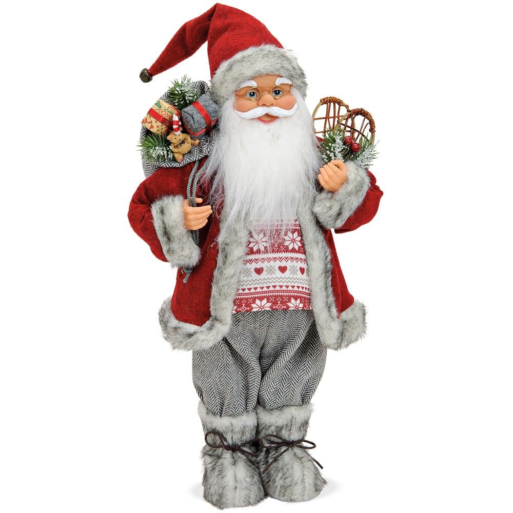 matches21 - Webshop Weihnachtsmaenner Santas Sack Schneeschuhe grau Figuren Weihnachten 1 Stk 3 Groessen 119583 1 1 2