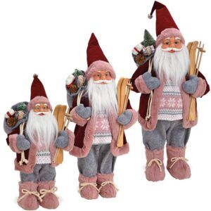 matches21 - Webshop Weihnachtsmaenner Santas Sack Ski rosa grau rot Figuren Weihnachten 1 Stk 3 Groessen 119584 1 18