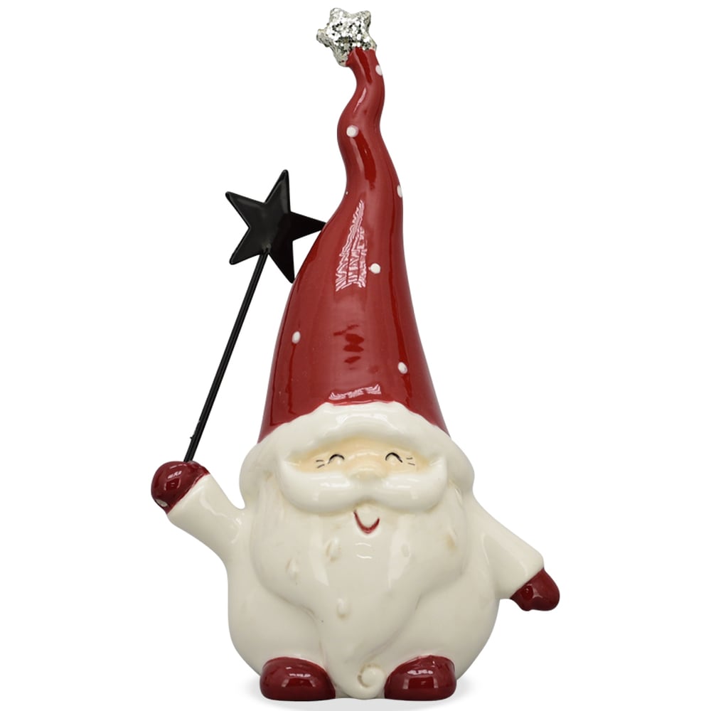 matches21 - Webshop Weihnachtsmaenner mit Stern Stab Dekofigur Weihnachtsdeko rot weiss in 2 Groessen 125442 1 8