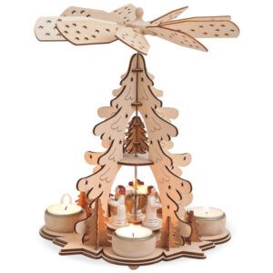 matches21 - Webshop Weihnachtspyramide Tannenbaum und Engel Teelichter Holz 1 stoeckig 1 Stk 22x27 cm 116831 1 46