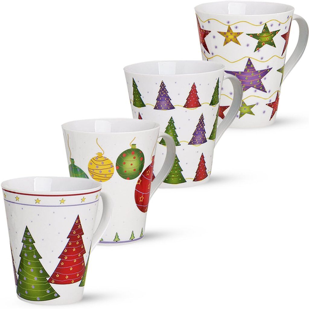 matches21 - Webshop Weihnachtstassen Tassen Becher 1 Stk B WARE 11 cm 350 ml Porzellan 1 Stk 111017 1 1