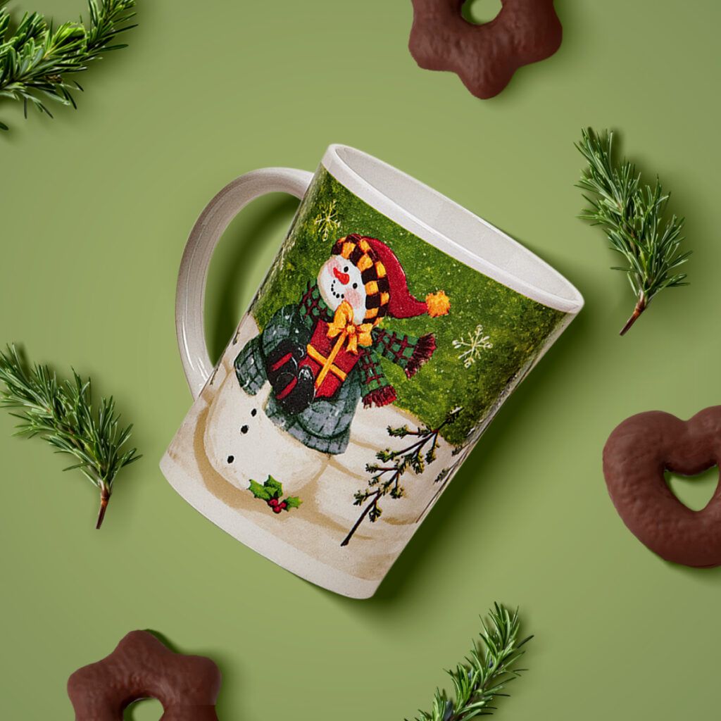 matches21 - Webshop Weihnachtstassen Tassen Becher Kaffeebecher Schneemann 4er Set 11 cm 450 ml 106792 4 1 4