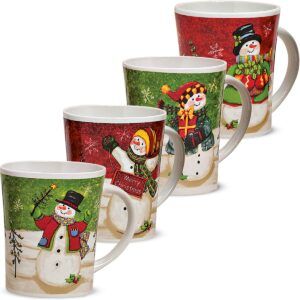 matches21 - Webshop Weihnachtstassen Tassen Becher Schneemann 1 Stk B WARE 11cm 450ml 109886 1 1 2