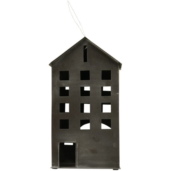 matches21 - Webshop Windlicht Haeuschen Haus Fenster Teelichthalter schwarz 19 5x15 5x35 5 cm 125388 1 1