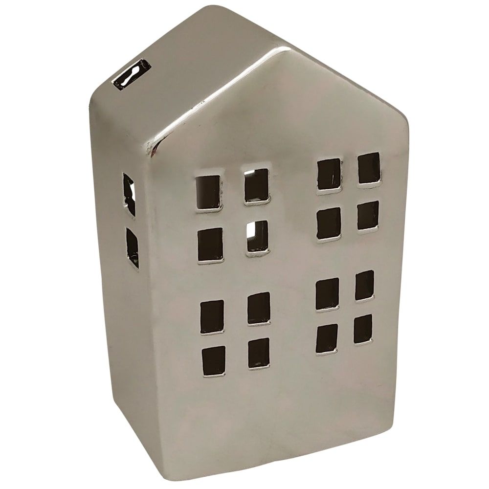 matches21 Windlicht Haus Fenster Kerzenhalter Teelichthalter silber 8 5x6 3x14 cm 125420 1 1 1