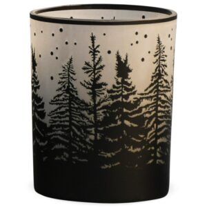 matches21 - Webshop Windlicht Tannenbaeume schwarz Teelichthalter 10x12 5 cm 126660 1 2 7