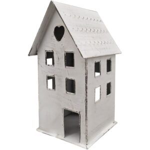 matches21 - Webshop Windlichter Haeuschen Haus Fenster Teelichthalter Kerzen weiss 12x9 5x16 cm 125398 1 1 5