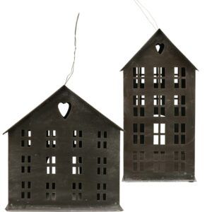 matches21 - Webshop Windlichter Haeuschen Haus Fenster Teelichthalter schwarz in 2 Groessen 125384 1 10