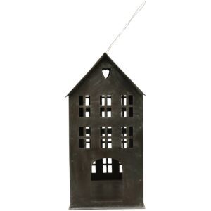matches21 Windlichter Haeuschen Haus Fenster Teelichthalter schwarz in 2 Groessen 125384 6 1 13