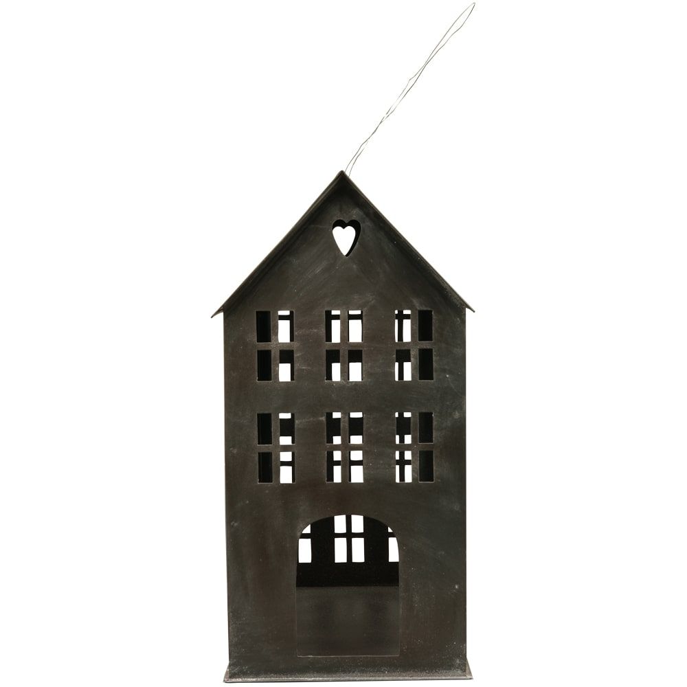 matches21 Windlichter Haeuschen Haus Fenster Teelichthalter schwarz in 2 Groessen 125384 6 1 6