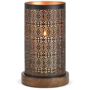 matches21 - Webshop Windlichter Kerzenglaeser Metall orientalisch schwarz gold Holz Sockel 2 Groessen 119581 2 1 15