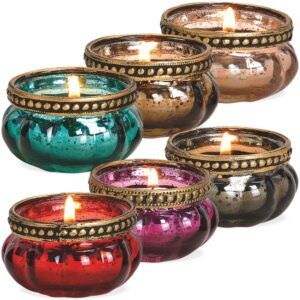 matches21 - Webshop Windlichter Teelichtglaeser Orient Glas und Metall 6er Set bunt sort je 6x3 cm 116516 1 22