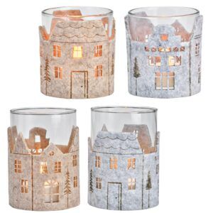 matches21 - Webshop Windlichter Weihnachten Filz grau beige Teelichtglaeser 2 Groessen 126848 1 10