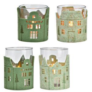 matches21 - Webshop Windlichter Weihnachten Filz gruen Teelichtglaeser 2 Groessen 126851 1 3