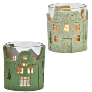 matches21 - Webshop Windlichter Weihnachten Filz gruen Teelichtglaeser 2 Groessen 126851 1 1 11