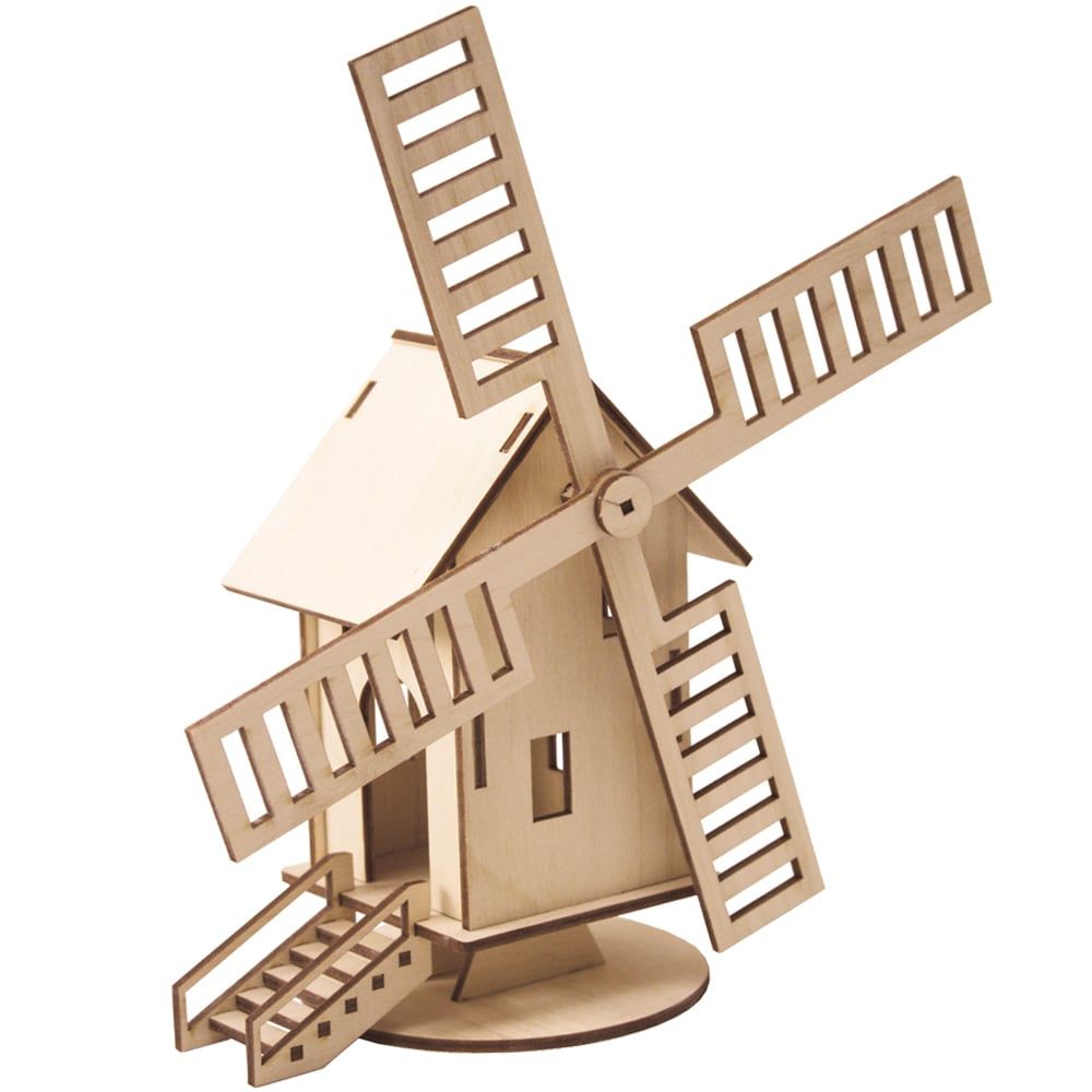matches21 Windmuehle 3D Steckbausatz Bausatz Bastelset geeignet fuer Kinder ab 8 Jahren 109833 1 1