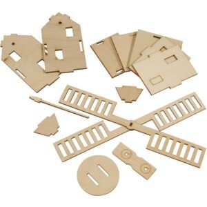 matches21 Windmuehle 3D Steckbausatz Bausatz Bastelset geeignet fuer Kinder ab 8 Jahren 109833 1 1 4