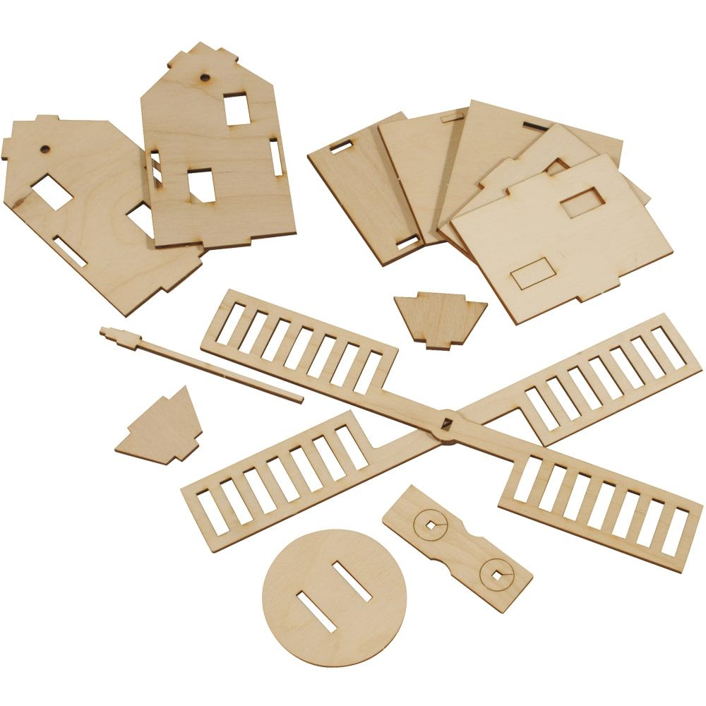 matches21 Windmuehle 3D Steckbausatz Bausatz Bastelset geeignet fuer Kinder ab 8 Jahren 109833 1 1 2