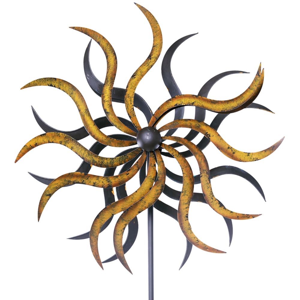 matches21 - Webshop Windraeder Gartendeko Metall geschraubt Sonne gegenlaeufig gold 1 Stk in 3 Groessen 120760 2 1 22