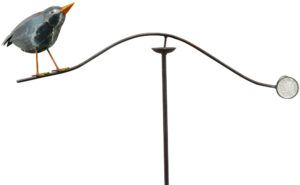 matches21 - Webshop Windspiel Windspinner Gartendeko Amsel Vogel und Glaskugel Metall Erdspiess 125 cm 120781 1 18