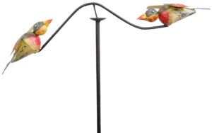 matches21 - Webshop Windspiel Windspinner Gartendeko mit 2 Vogel Figuren Voegel Metall Erdspiess 120 cm 120777 1 6