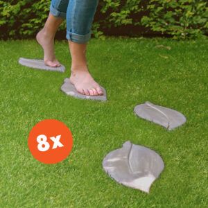 matches21 - Webshop XXL Trittsteine grosse Blaetter Garten 4 Paar Tritt Steine Beton 35x18 cm 120611 1 1 9