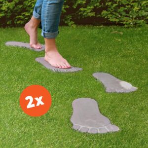 matches21 - Webshop XXL Trittsteine grosser Fussabdruck Garten 1 Paar Tritt Steine Beton 35x20 cm 116579 1 1 9