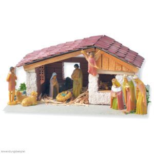 matches21 - Webshop Ziegelstein Weihnachtskrippe Krippe Bausatz Werkset Kinder Bastelset ab 8 Jahren 113322 1 1 5