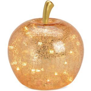 matches21 - Webshop aepfel und LED Lichter und Timer Dekoaepfel Dekoobst Glas Obst gold 1 Stk in 3 Groessen 122659 3 1 18