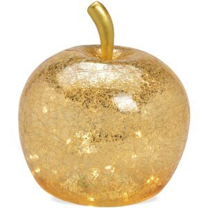 matches21 - Webshop aepfel und LED Lichter und Timer Dekoaepfel Dekoobst Glas Obst gold 1 Stk in 3 Groessen 122659 4 1 19