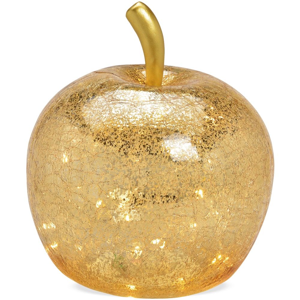 matches21 - Webshop aepfel und LED Lichter und Timer Dekoaepfel Dekoobst Glas Obst gold 1 Stk in 3 Groessen 122659 4 1 14