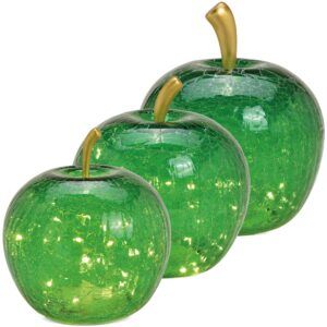 matches21 - Webshop aepfel und LED Lichter und Timer Dekoaepfel Dekoobst Glas Obst gruen 1 Stk in 2 Groessen 121407 1 3