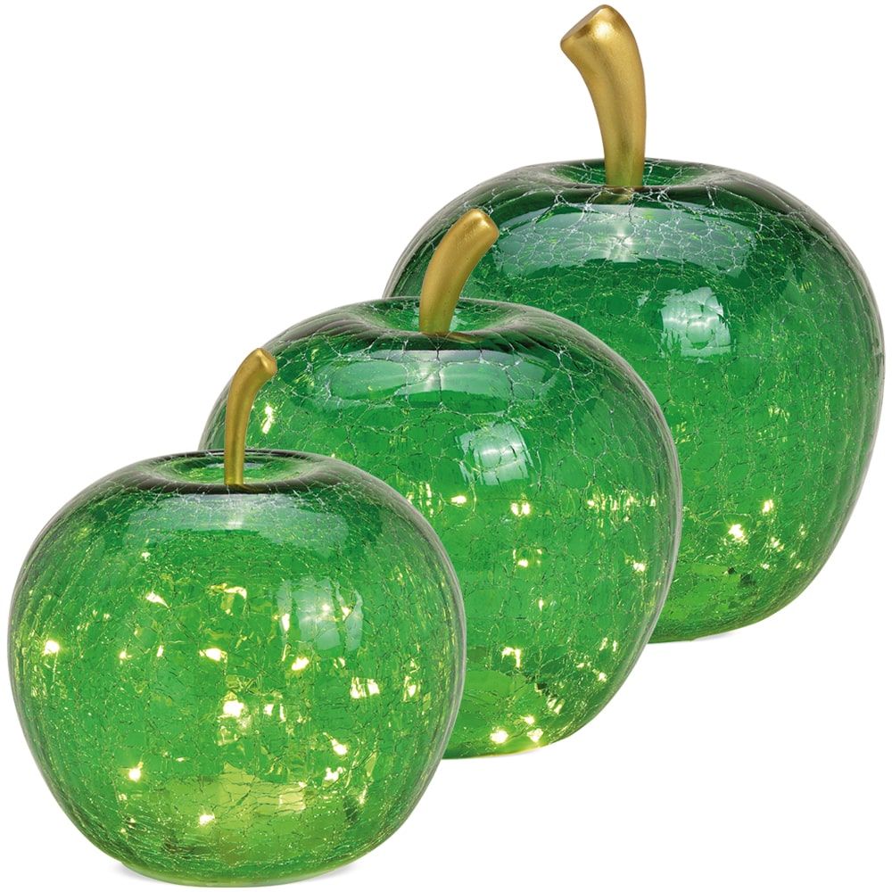 matches21 - Webshop aepfel und LED Lichter und Timer Dekoaepfel Dekoobst Glas Obst gruen 1 Stk in 2 Groessen 121407 1 24