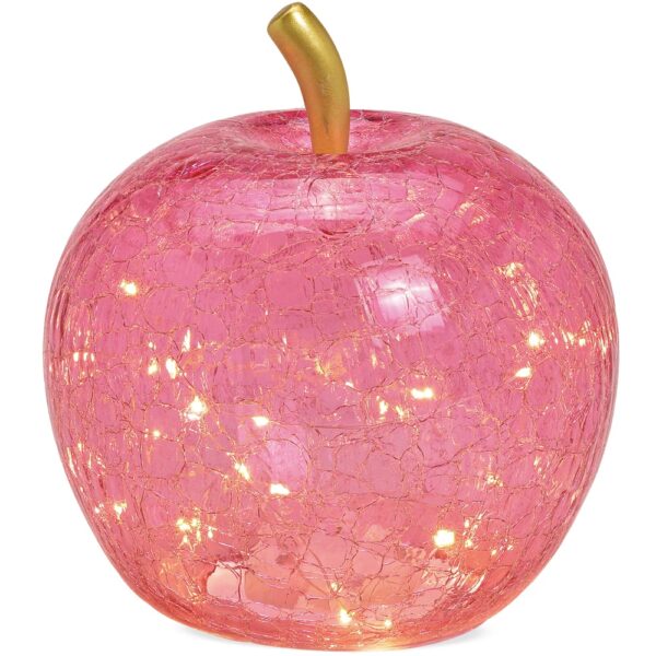 matches21 - Webshop aepfel und LED Lichter und Timer Dekoaepfel Dekoobst Glas Obst rosa 1 Stk in 3 Groessen 122569 3 1 11