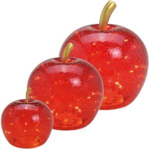 matches21 - Webshop aepfel und LED Lichter und Timer Dekoaepfel Dekoobst Glas Obst rot 1 Stk in 3 Groessen 122568 1 21