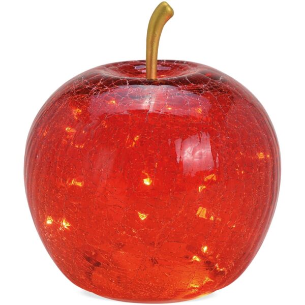 matches21 - Webshop aepfel und LED Lichter und Timer Dekoaepfel Dekoobst Glas Obst rot 1 Stk in 3 Groessen 122568 1 1 10